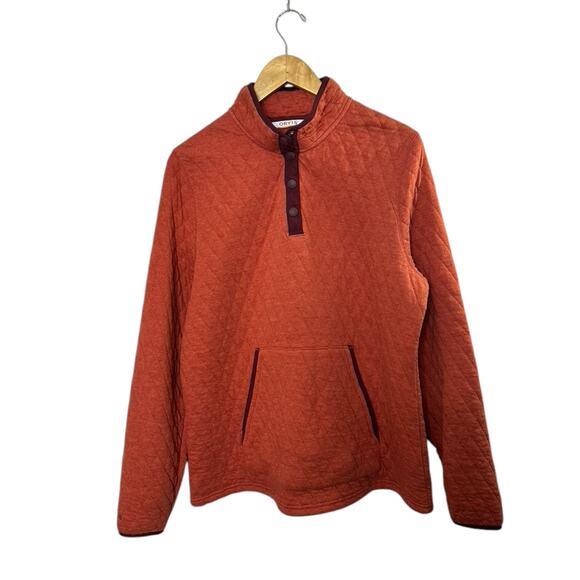 Orvis Outdoor Paprika Quilted Snap Sweatshirt Women's Size Large - Picture 1 of 6